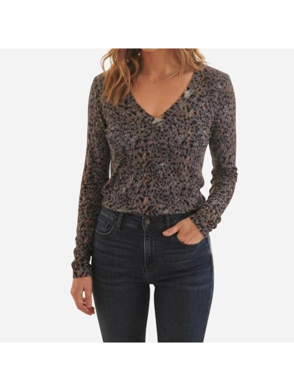 Monoprix Femme features a stylish, multi-tonal animal print pattern.